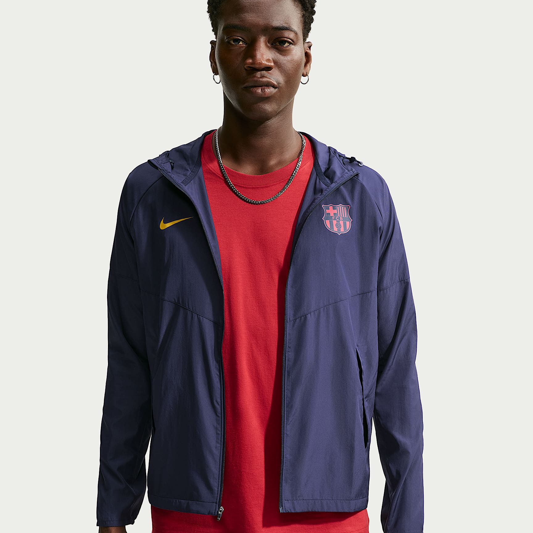 FC Barcelona City Side Men's Nike Football Running Jacket. Nike FI